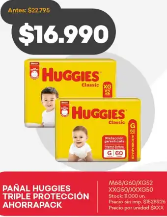 Supermercados Tadicor Pañal huggies triple protección ahorrapack oferta