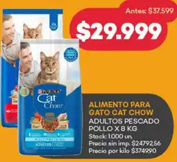 Supermercados Tadicor Cat chow alimento para gato adultos pescado pollo oferta