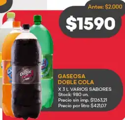 Supermercados Tadicor Gaseosa doble cola oferta