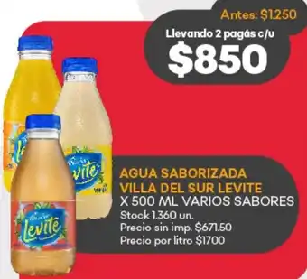 Supermercados Tadicor Agua saborizada villa del sur levite oferta