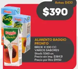 Supermercados Tadicor Alimento baggio pronto oferta