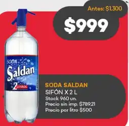 Supermercados Tadicor Saldan soda sifón oferta