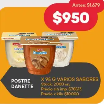 Supermercados Tadicor Danette postre oferta