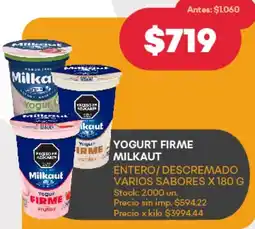 Supermercados Tadicor Milkaut yogurt firme oferta