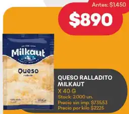 Supermercados Tadicor Milkaut queso ralladito oferta