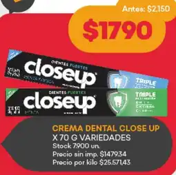 Supermercados Tadicor Close up crema dental oferta