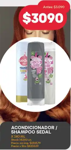 Supermercados Tadicor Sedal acondicionador / shampoo oferta