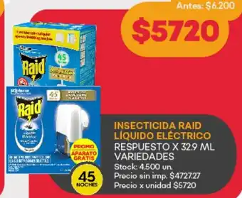 Supermercados Tadicor Raid insecticida líquido eléctrico oferta