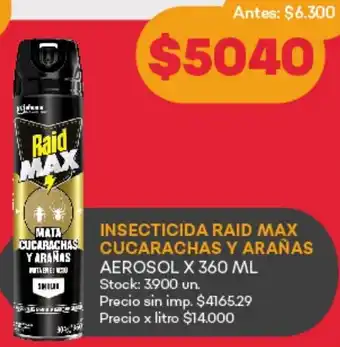 Supermercados Tadicor Insecticida raid max cucarachas y arañas oferta