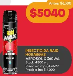 Supermercados Tadicor Raid insecticida hormigas oferta