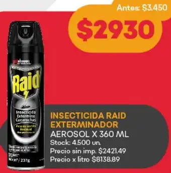 Supermercados Tadicor Raid insecticida exterminador oferta