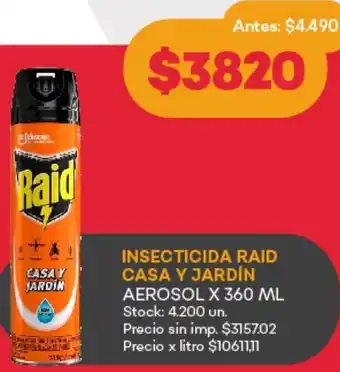 Supermercados Tadicor Raid insecticida casa y jardín oferta