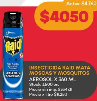 Supermercados Tadicor Raid insecticida mata moscas y mosquitos aerosol oferta