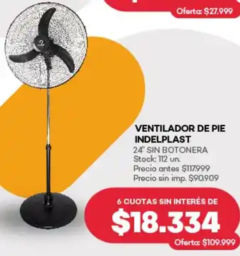 Supermercados Tadicor Ventilador de pie indelplast oferta