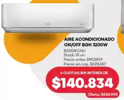 Supermercados Tadicor Aire acondicionado on/off bgh oferta