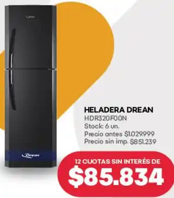 Supermercados Tadicor Drean heladera oferta