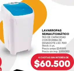 Supermercados Tadicor Lavarropas semiautomático oferta