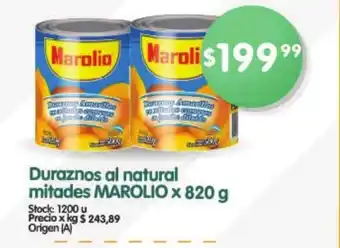 Supermercados Buenos Días Marolio Duraznos al natural mitades x 820g oferta