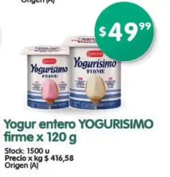 Supermercados Buenos Días Yogurisimo Yogur entero firme x 120g oferta