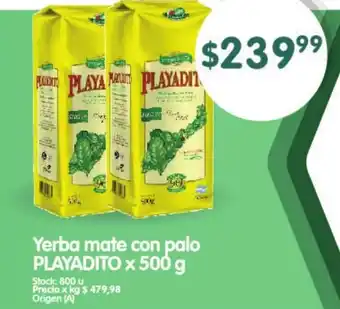 Supermercados Buenos Días Playadito Yerba mate con palo x 500g oferta