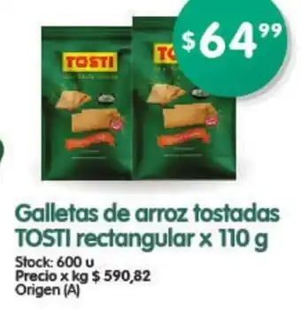 Supermercados Buenos Días Tosti Galletas de arroz tostadas rectangular x 110g oferta