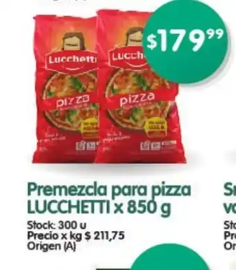 Supermercados Buenos Días Lucchetti Premezcla para pizza x 850g oferta