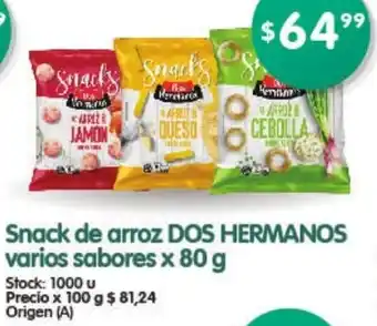 Supermercados Buenos Días Dos Hermanos Snack de arroz varios sabore x 80g oferta