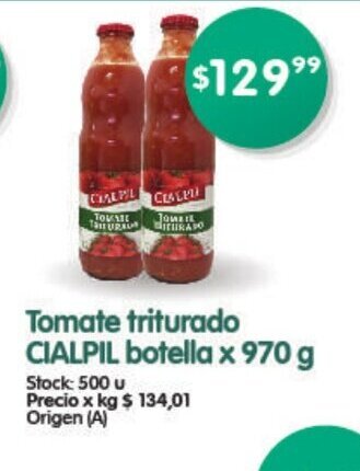 Supermercados Buenos Días Cialpil Tomate triturado botella x 970g oferta