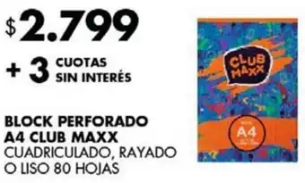 Disco Block perforado a4 club maxx oferta