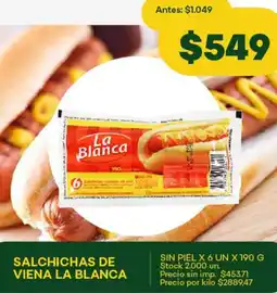 Super MAMI Salchichas de viena la blanca oferta