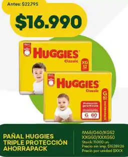 Super MAMI Pañal huggies triple protección ahorrapack oferta