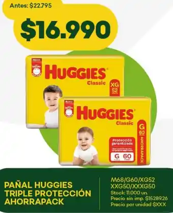 Super MAMI Pañal huggies triple protección ahorrapack oferta