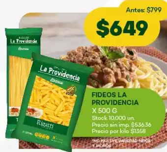 Super MAMI La providencia fideos oferta