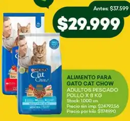 Super MAMI Purina cat chow alimento para gato adultos pescado pollo oferta