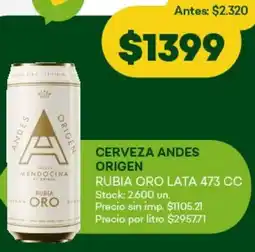 Super MAMI Andes origen cerveza oferta