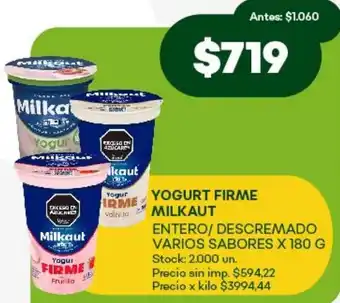 Super MAMI Milkaut yogurt firme oferta