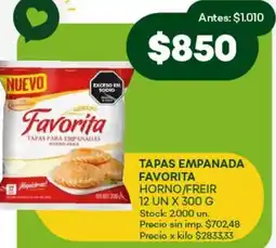 Super MAMI Favorita tapas empanada oferta