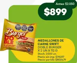 Super MAMI Doble burger medallones de carne swift oferta