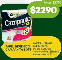 Super MAMI Campanita soft papel higiénico oferta