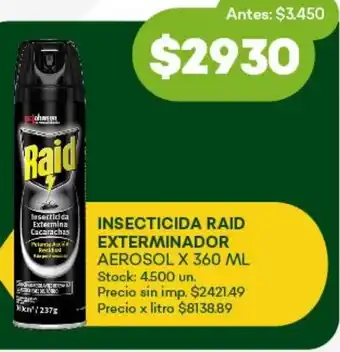 Super MAMI Raid insecticida exterminador aerosol oferta