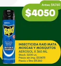 Super MAMI Raid insecticida mata moscas y mosquitos aerosol oferta