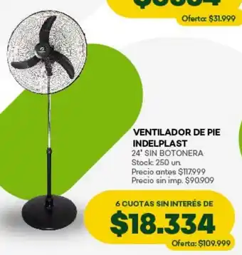 Super MAMI Ventilador de pie indelplast 24' oferta