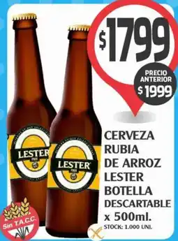 Supermercados Malambo Cerveza rubia de arroz lester botella descartable oferta