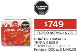 Carrefour Carrefour classic puré de tomates tetra oferta