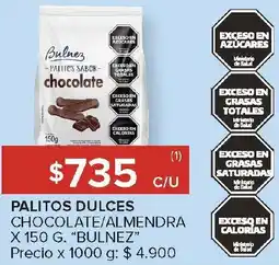 Carrefour Bulnez palitos dulces chocolate/almendra oferta