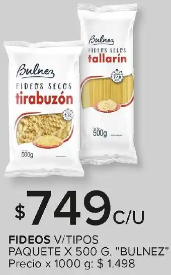 Carrefour Bulnez fideos v/tipos paquete oferta