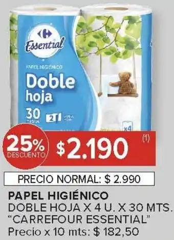 Carrefour Carrefour essential papel higiénico doble oferta