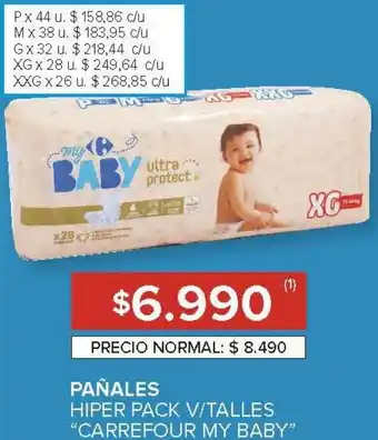 Carrefour Carrefour my baby pañales hiper pack v/talles oferta