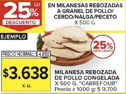 Carrefour Carrefour milanesa rebozada de pollo congelada oferta