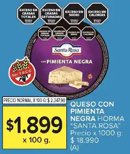 Carrefour Santa rosa queso con pimienta negra oferta